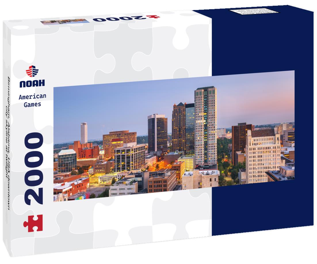 Birmingham, Alabama, USA downtown city skyline at twilight 2000pc Panoramic Puzzle