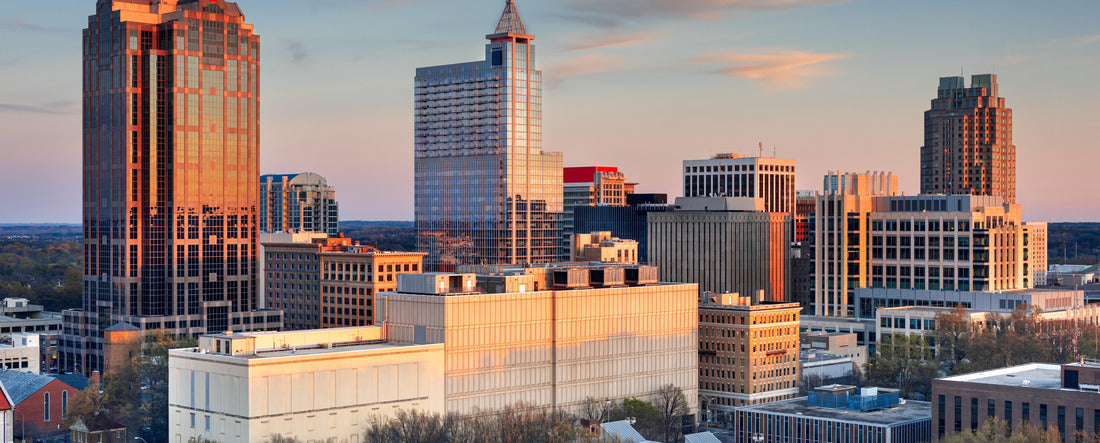 Raleigh, North Carolina, USA downtown city skyline at dusk 2000pc Panoramic Puzzle