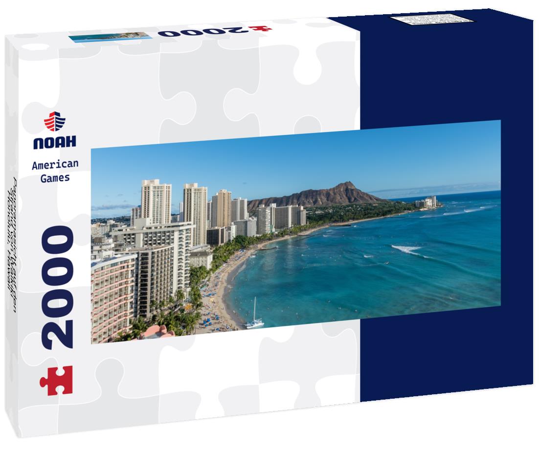 Strand von Waikiki, Honolulu, Hawaii 2000pc Panoramic Puzzle