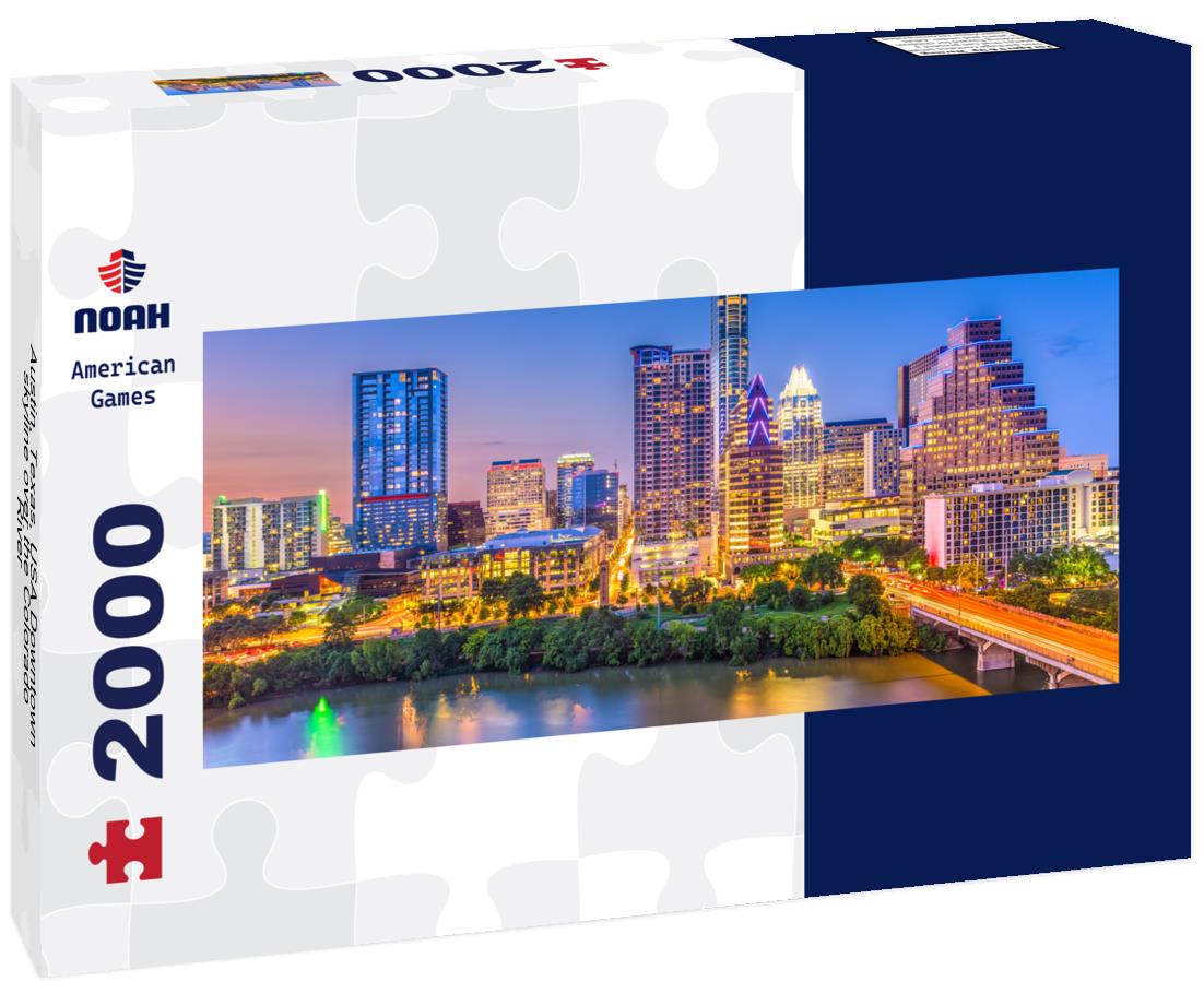 Austin, Texas, USA Downtown skyline over the Colorado River 2000pc Panoramic Puzzle