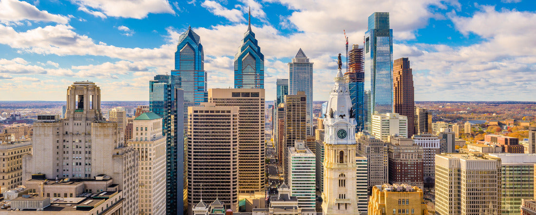 Philadelphia, Pennsylvania, USA, Skyline in the city center 2000pc Panoramic Puzzle