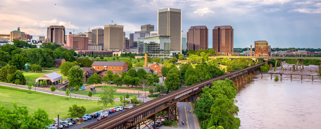 Richmond, Virginia, USA downtown skyline on the James River 2000pc Panoramic Puzzle