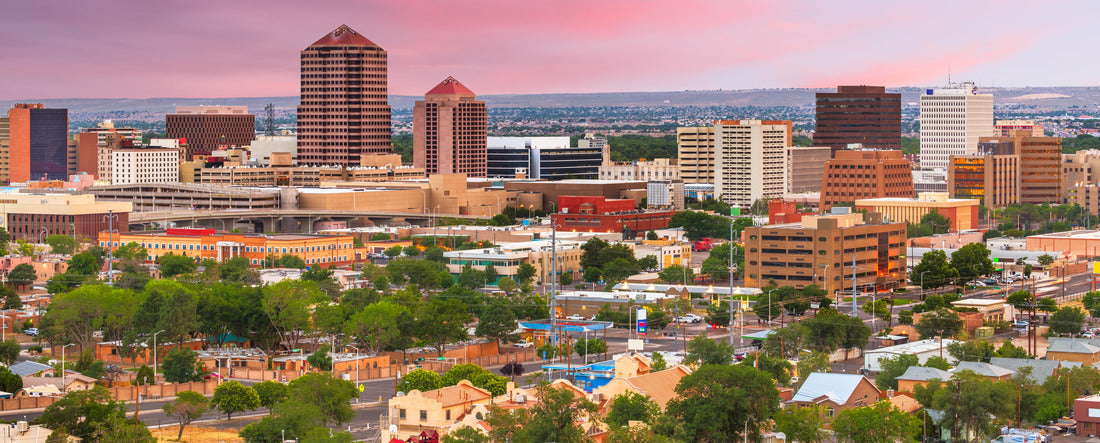 Albuquerque, New Mexico, USA downtown cityscape at twilight 2000pc Panoramic Puzzle