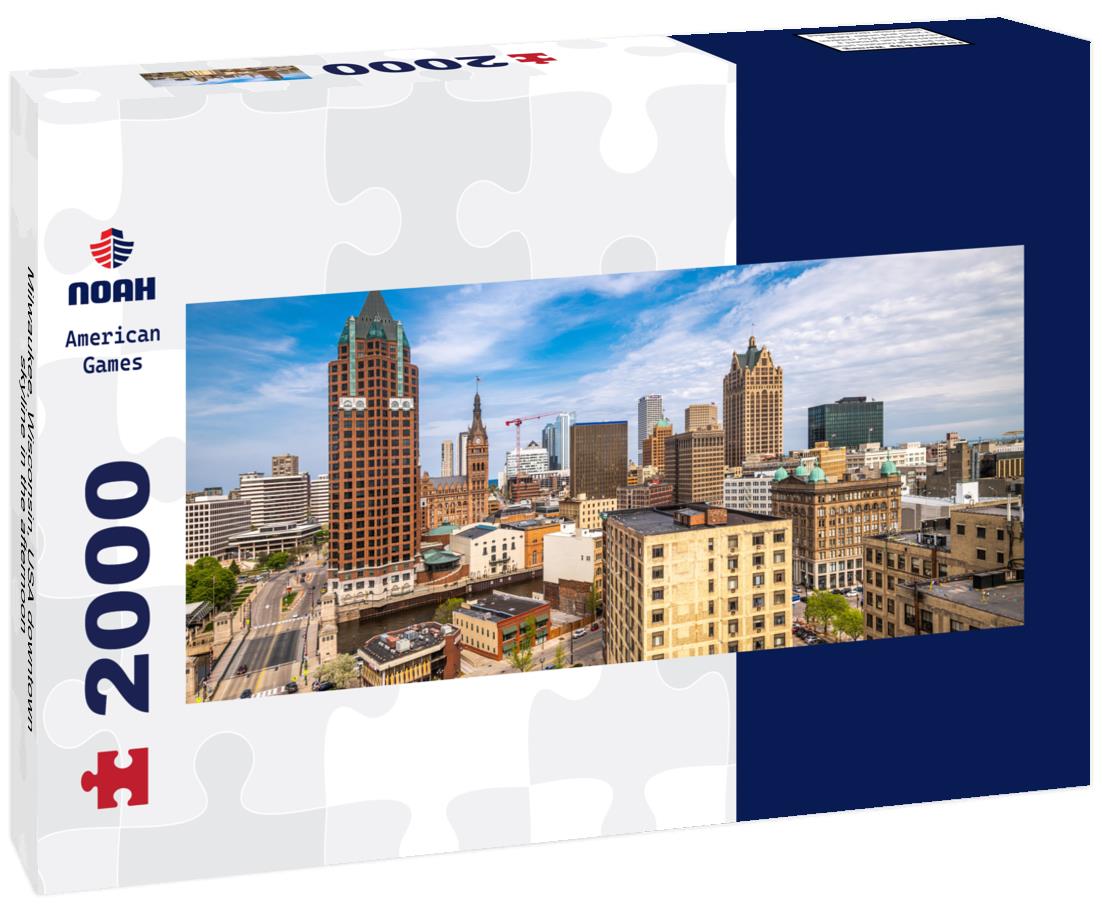 Milwaukee, Wisconsin, USA downtown skyline in the afternoon 2000pc Panoramic Puzzle