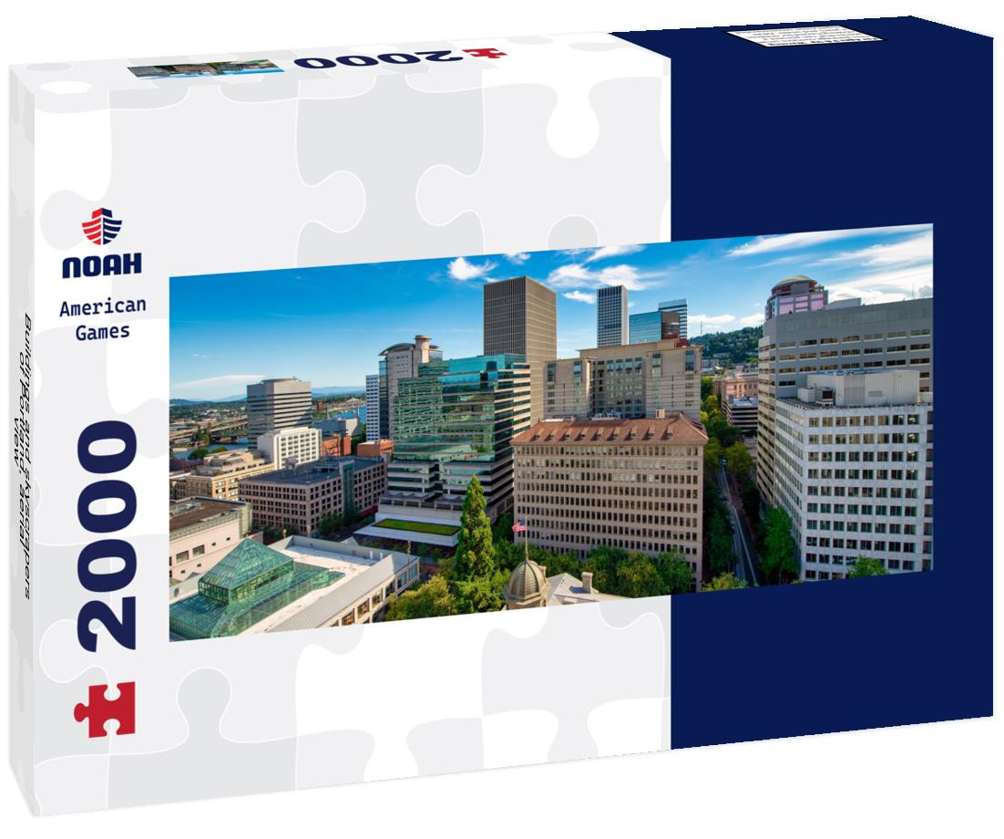 Buildings and skyscrapers of Portland, aerial view - Oregon 2000pc Panoramic Puzzle