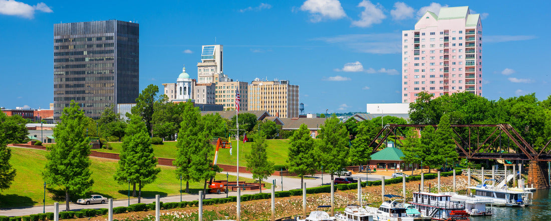 Augusta, Georgia, USA downtown skyline on the Savannah River 2000pc Panoramic Puzzle