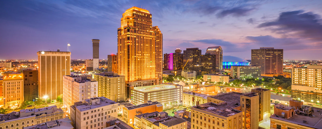 New Orleans, Louisiana, USA Central Business District skyline 2000pc Panoramic Puzzle