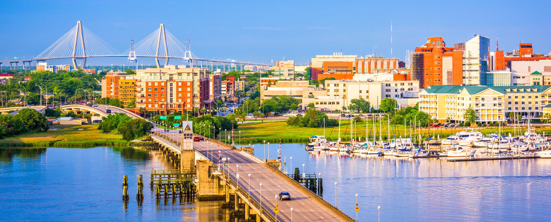 Charleston, South Carolina, USA skyline over the Ashley River 2000pc Panoramic Puzzle