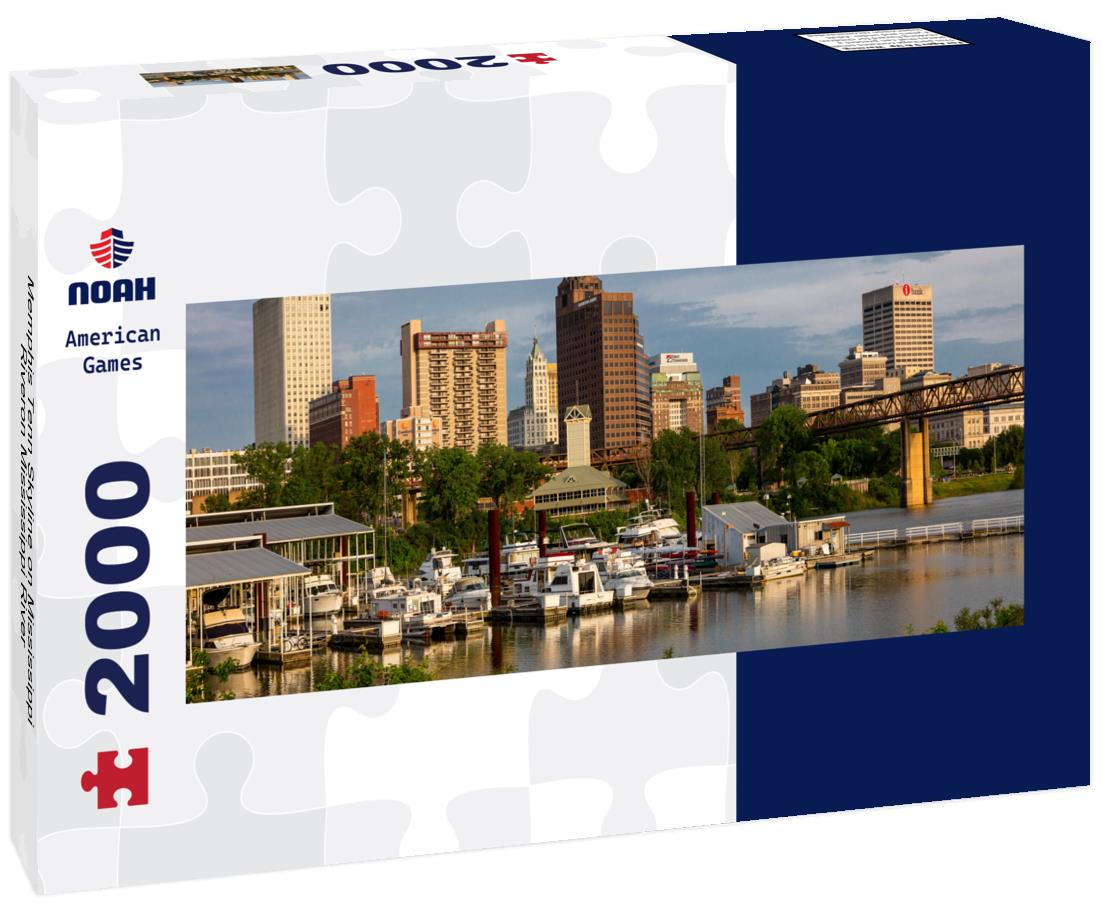 Memphis Tenn Skyline on Mississippi Riveron Mississippi River 2000pc Panoramic Puzzle
