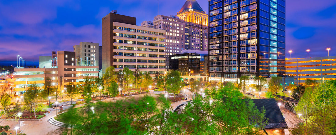Noah Jigsaw Puzzle Greensboro, North Carolina, USA downtown city skyline at night panorama 2000 pieces