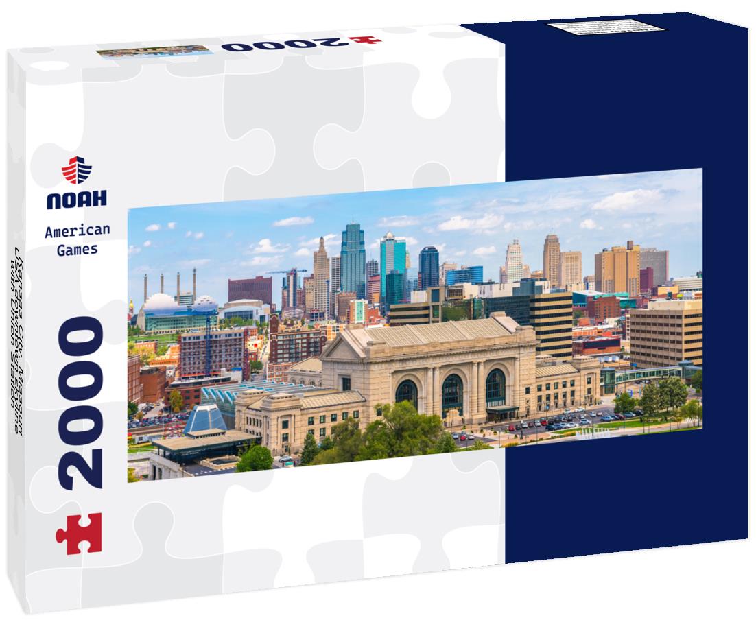 Kansas City, Missouri, USA downtown skyline with Union Station 2000pc Panoramic Puzzle