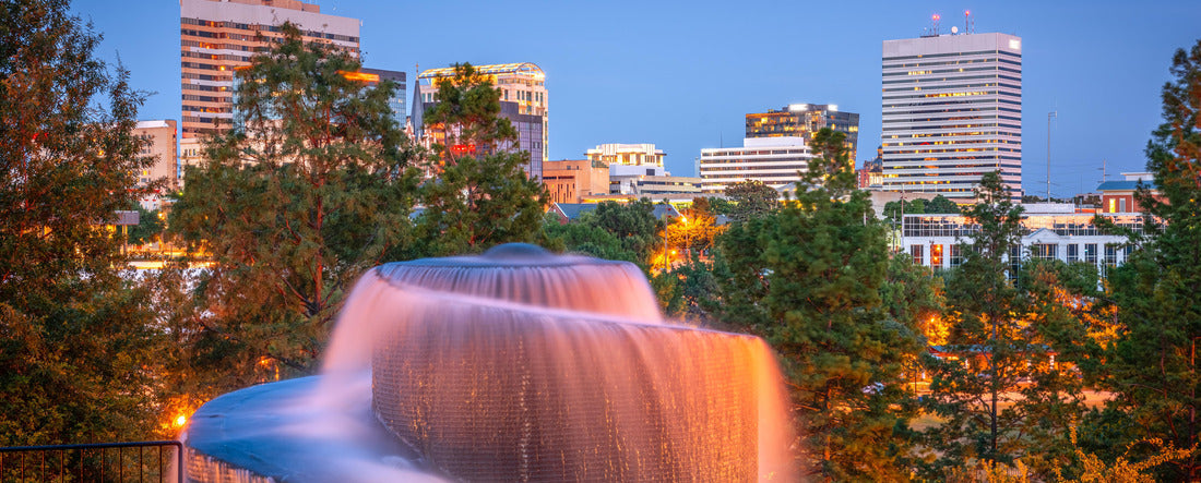 Columbia, South Carolina, USA downtown skyline and park at dusk 2000pc Panoramic Puzzle
