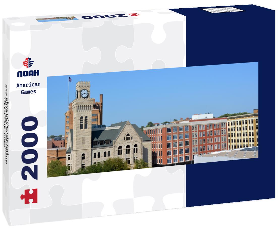 the city hall and buildings of downtown Sioux City, Iowa 2000pc Panoramic Puzzle