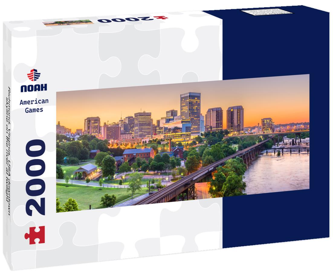Richmond, Virginia, USA downtown skyline on the river at twilight 2000pc Panoramic Puzzle