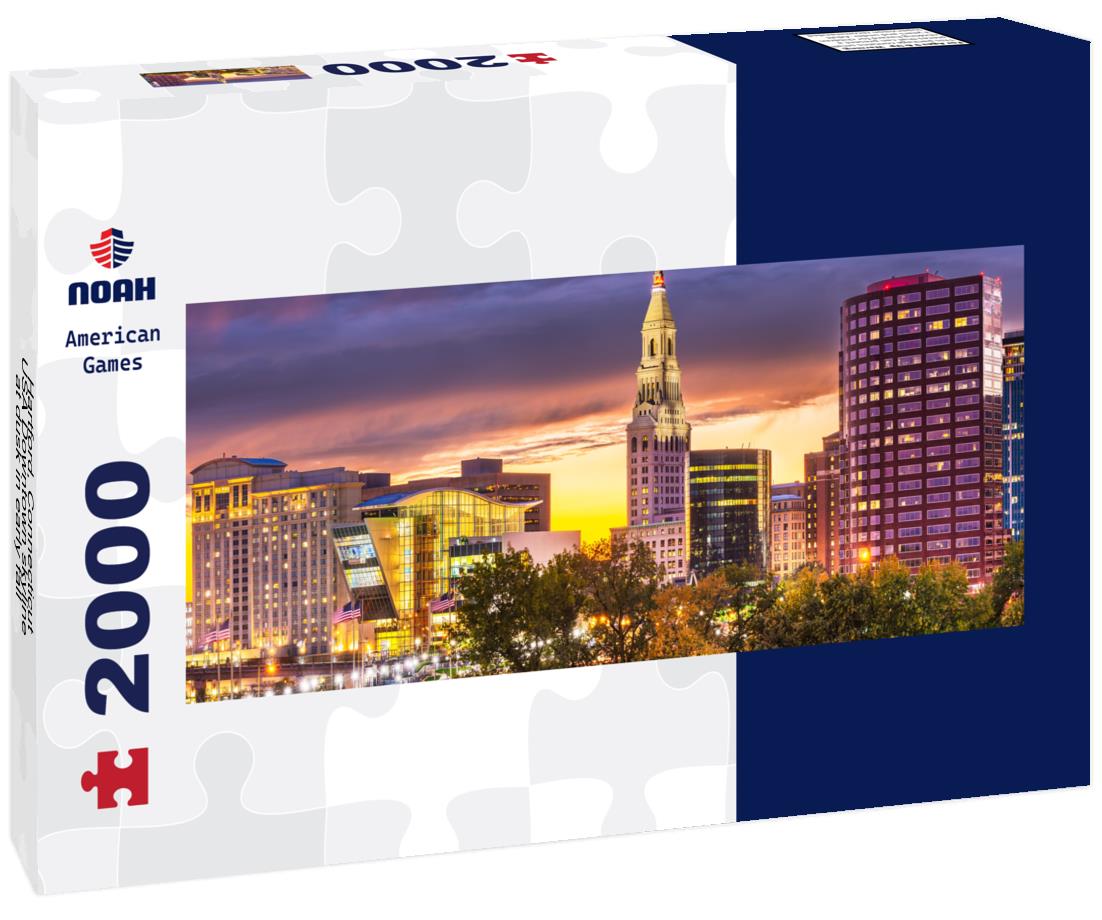 Hartford, Connecticut, USA Downtown skyline at dusk in early fall 2000pc Panoramic Puzzle