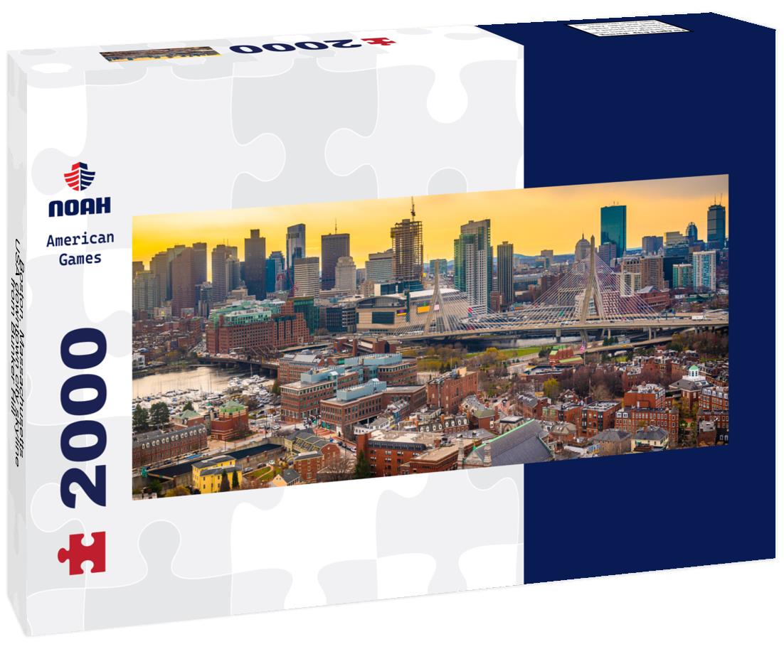 Boston, Massachusetts, USA downtown city skyline from Bunker Hill 2000pc Panoramic Puzzle