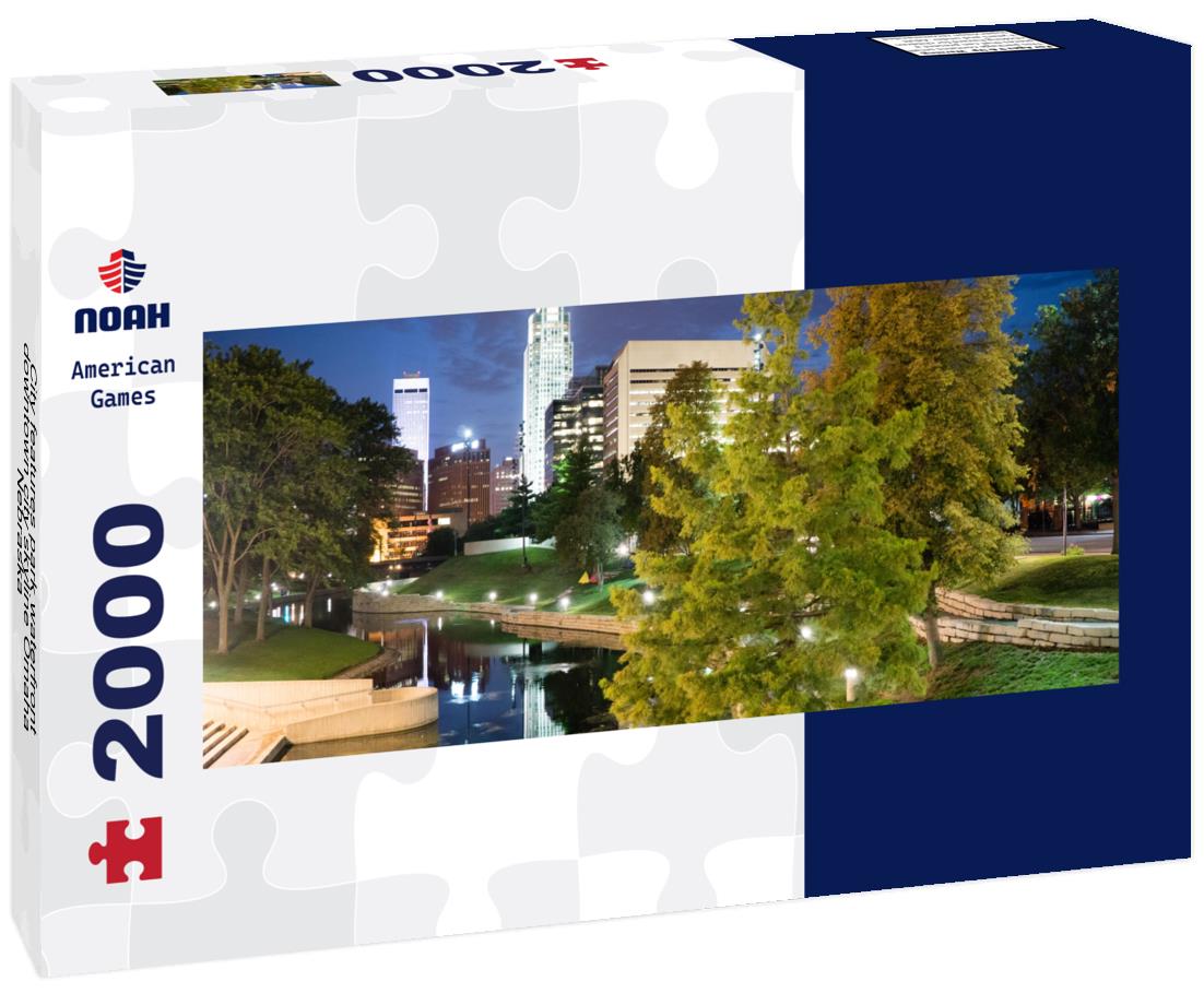 City features park waterfront downtown city skyline Omaha Nebraska 2000pc Panoramic Puzzle