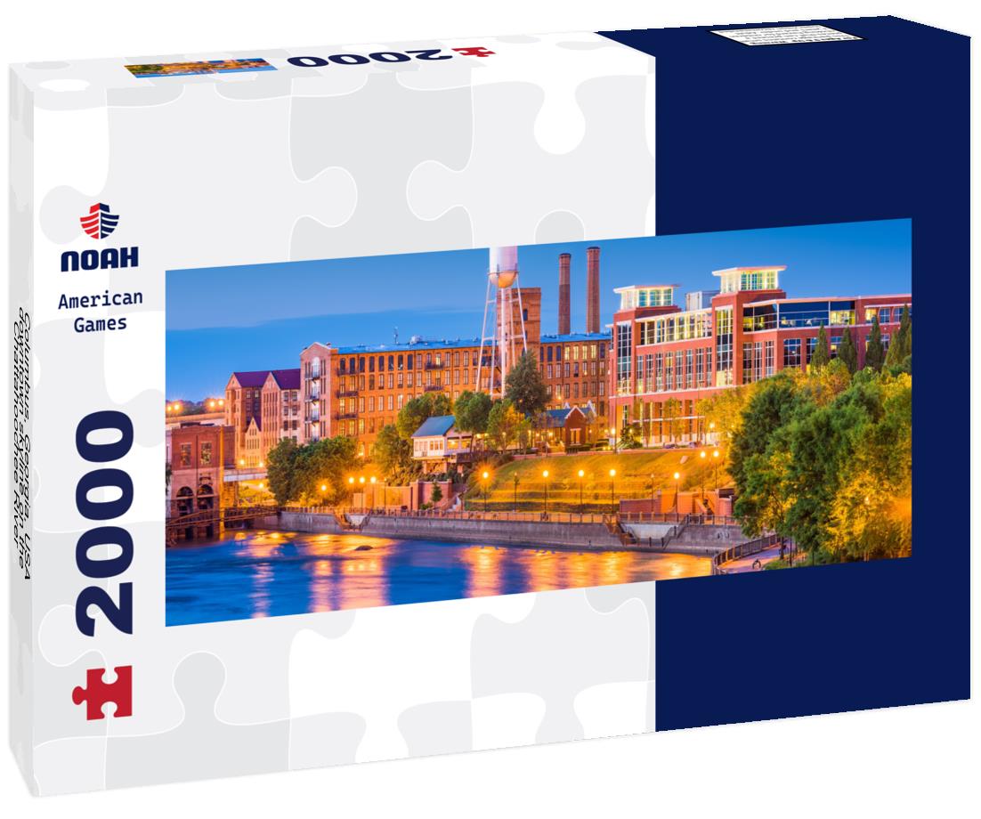 Columbus, Georgia, USA downtown skyline on the Chattahoochee River 2000pc Panoramic Puzzle