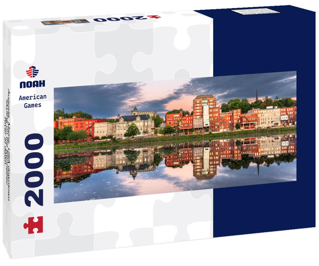Augusta, Maine, USA downtown skyline on the Kennebec River at dawn 2000pc Panoramic Puzzle