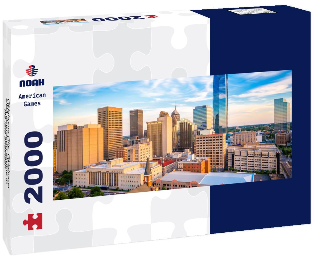 Oklahoma City, Oklahoma, USA downtown skyline in the late afternoon 2000pc Panoramic Puzzle