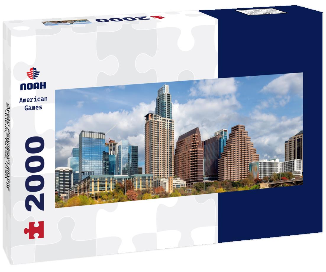 Austin downtown skyline on the Colorado River in Austin, Texas, USA 2000pc Panoramic Puzzle