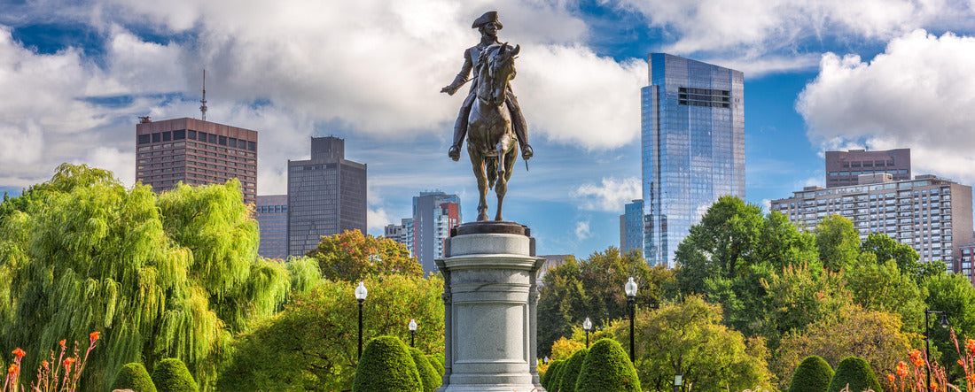 George Washington Monument at Public Garden in Boston, Massachusetts 2000pc Panoramic Puzzle