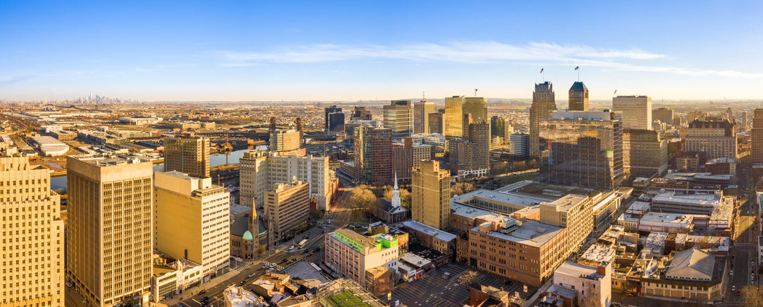 Noah Jigsaw Puzzle Aerial panorama of Newark New Jersey skyline on late sunny afternoon panorama 2000 pieces