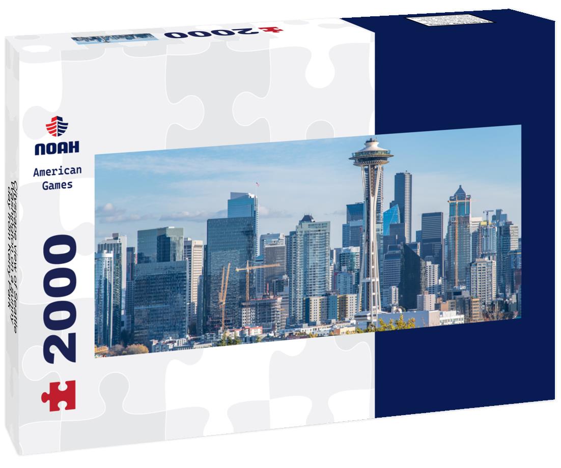Cityscape view of Seattle, Washington on a sunny day from Kerry Park 2000pc Panoramic Puzzle