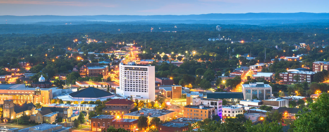 Hot Springs, Arkansas, USA City Skyline von oben bei Morgendämmerung 2000pc Panoramic Puzzle