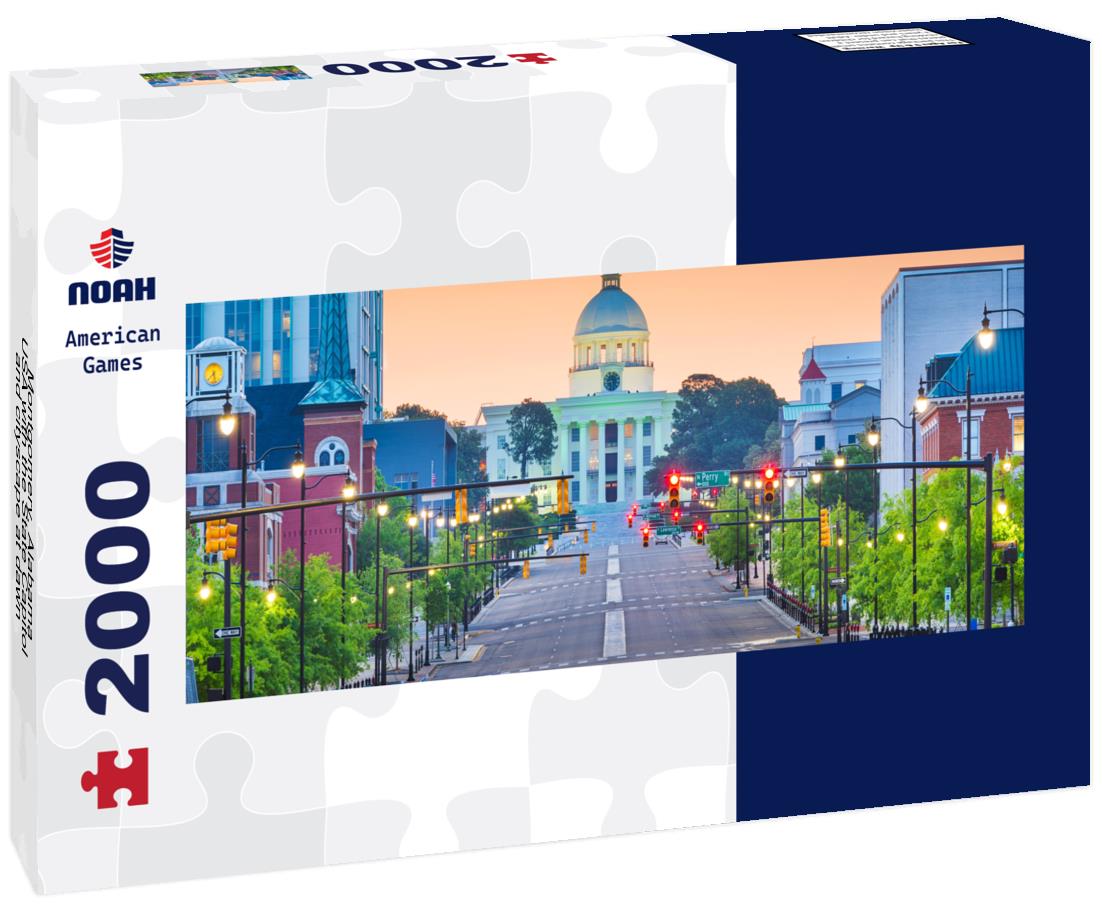 Montgomery, Alabama, USA with the State Capitol and cityscape at dawn 2000pc Panoramic Puzzle