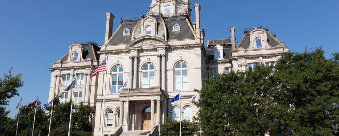 The Vigo county Court House, in the city of Terre Haute, Indiana, USA 2000pc Panoramic Puzzle