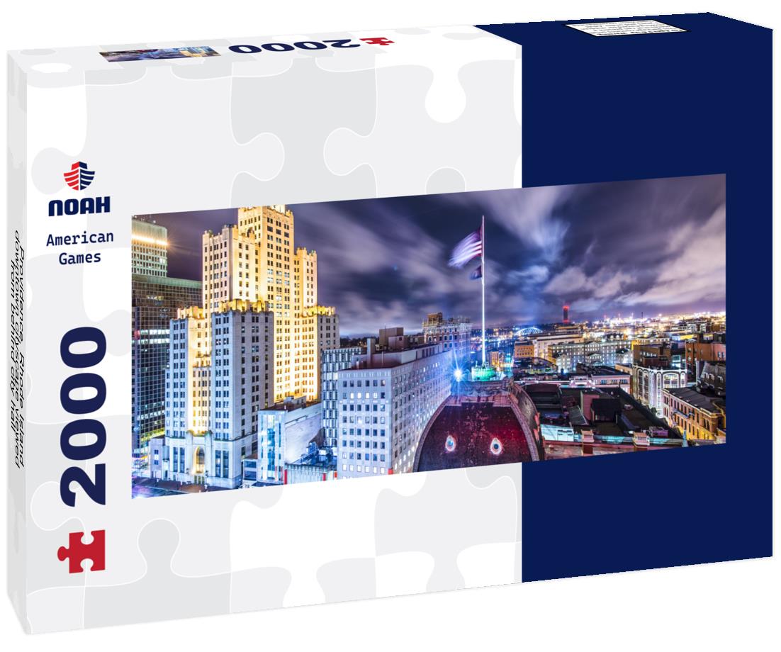 Providence, Rhode Island downtown cityscape viewed from behind city hall 2000pc Panoramic Puzzle