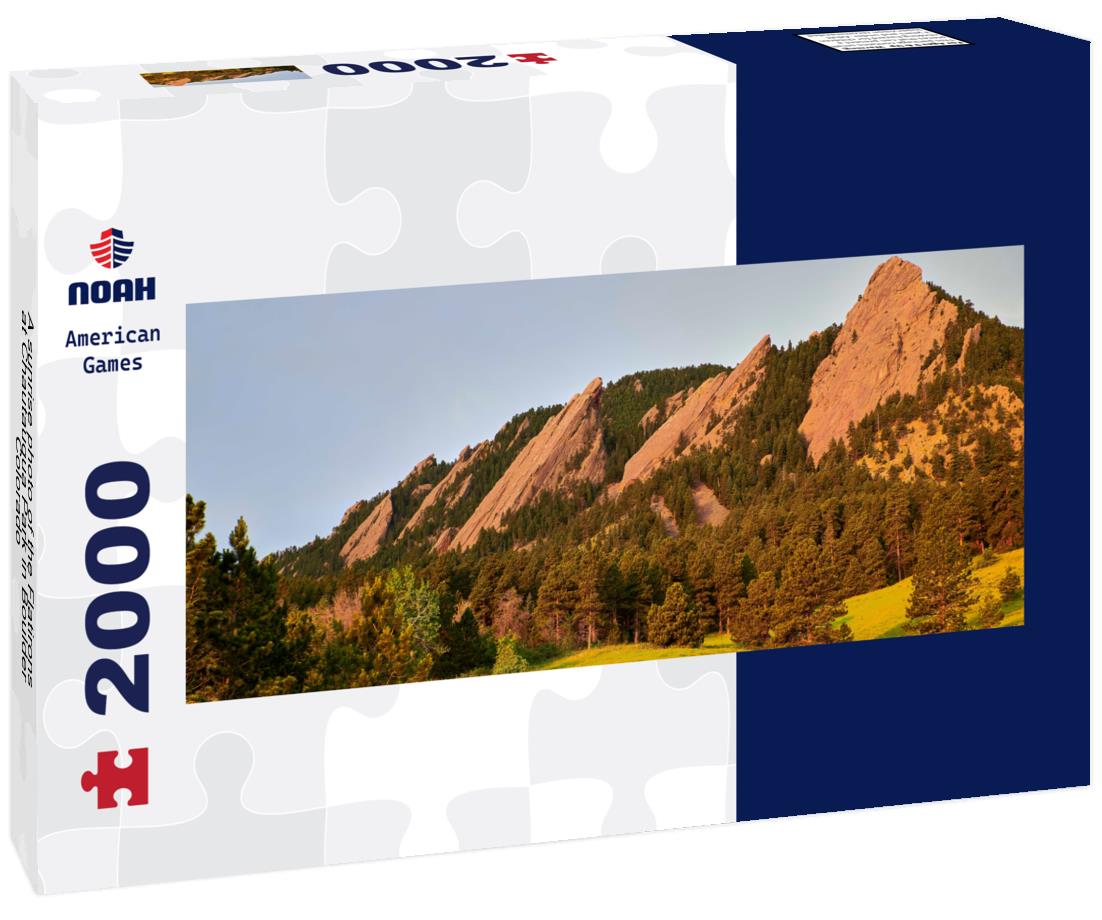Sunrise - Flatirons - Chautauqua Park - Boulder, Colorado 2000pc Panoramic Puzzle