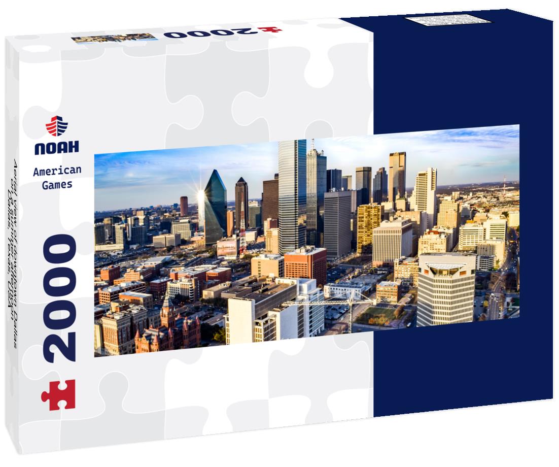Aerial view of downtown Dallas on a summer afternoon - Dallas, Texas, USA 2000pc Panoramic Puzzle