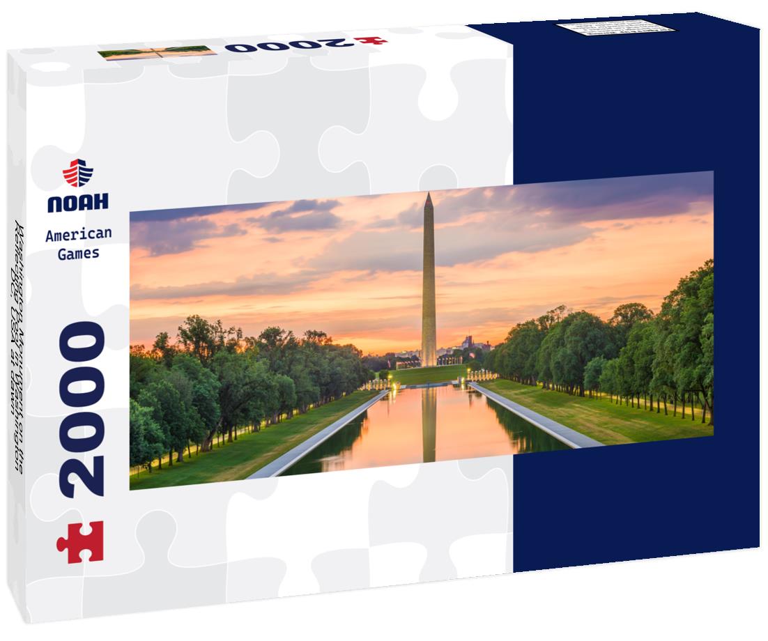 Washington Monument on the Reflecting Pool in Washington, DC, USA at dawn 2000pc Panoramic Puzzle