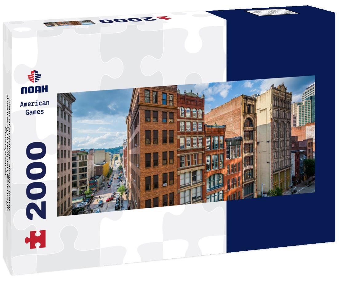 buildings along Liberty Avenue in downtown Pittsburgh, Pennsylvania 2000pc Panoramic Puzzle