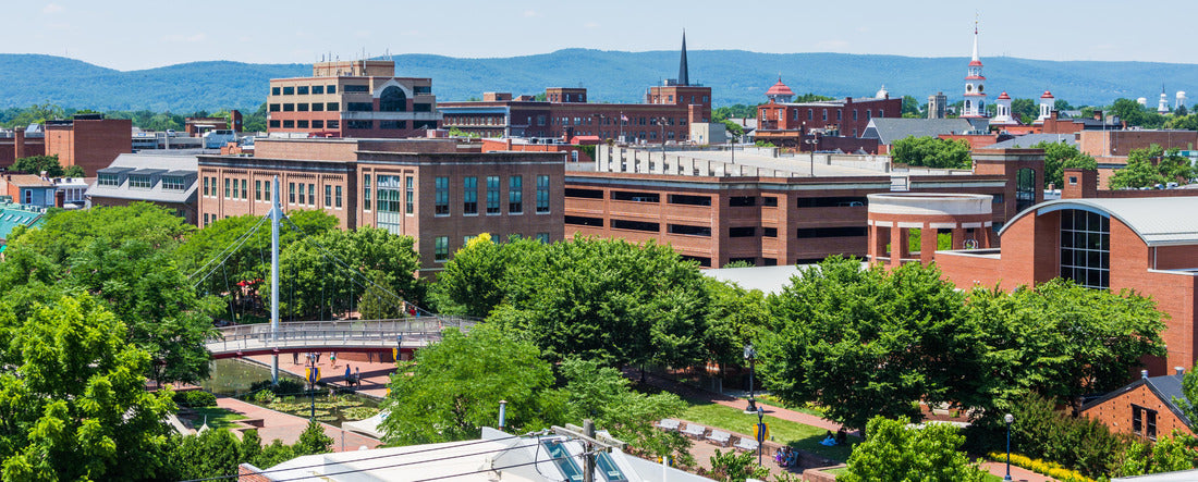 Aerial of Downtown Frederick and Carrol Creek Promenade in Frederick, Maryland 2000pc Panoramic Puzzle