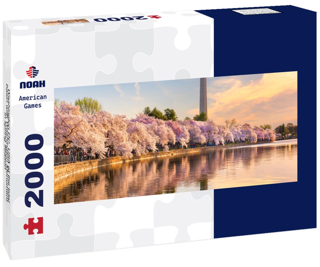 Washington DC, USA at the tidal basin with Washington Monument in spring season 2000pc Panoramic Puzzle