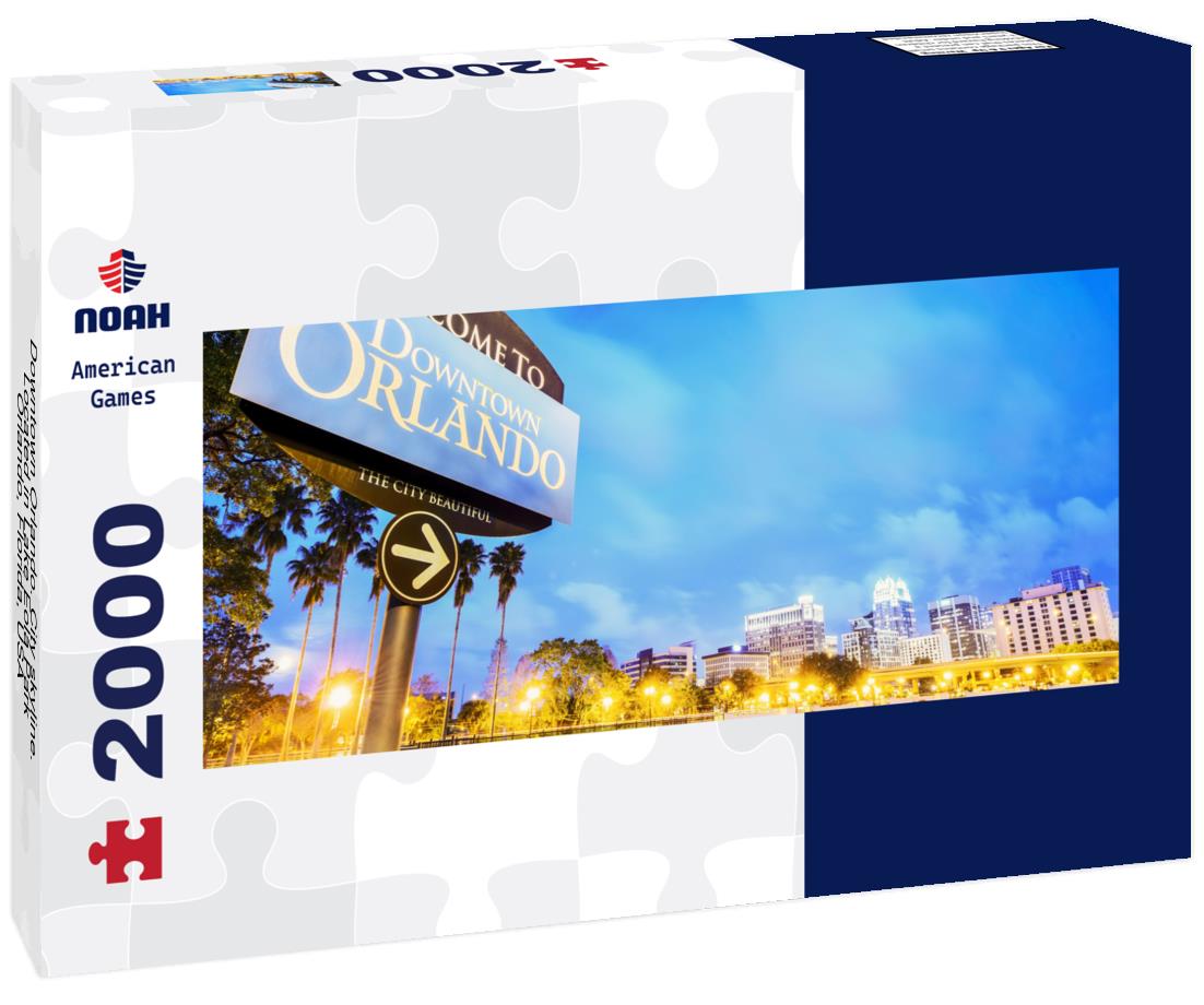 Downtown Orlando. City skyline. Located in Lake Eola Park, Orlando, Florida, USA 2000pc Panoramic Puzzle