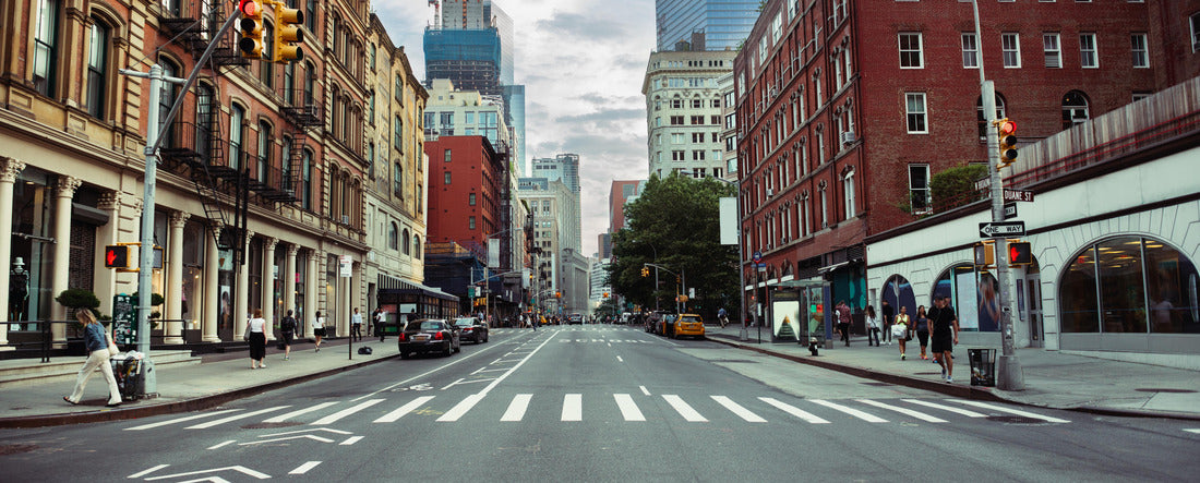 New York City street in Manhattan in summer. Urban Big City Life concept background 2000pc Panoramic Puzzle