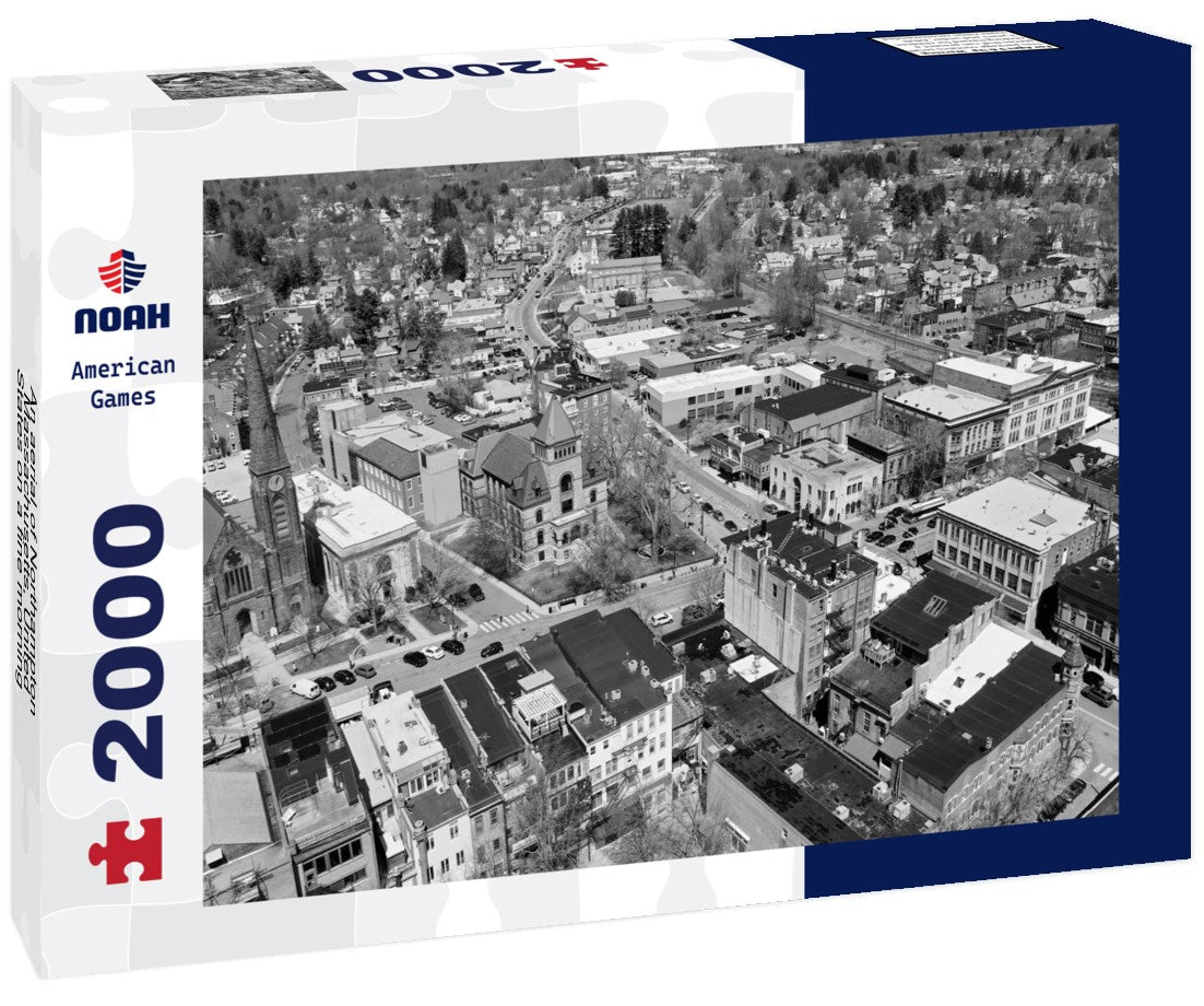 Noah Jigsaw Puzzle An aerial of Northampton, Massachusetts, United States on a fine morning in black white 2000 pieces