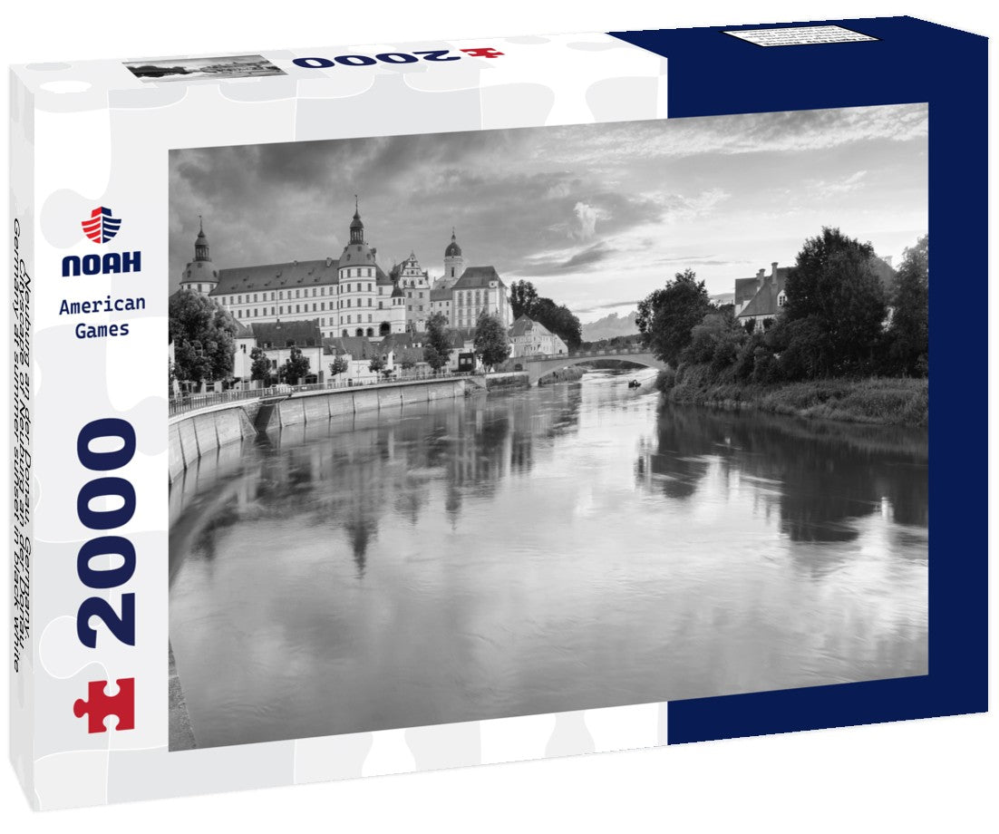 Noah Jigsaw Puzzle Neuburg an der Donau, Germany. Cityscape of Neuburg an der Donau, Germany at summer sunset in black white 2000 pieces