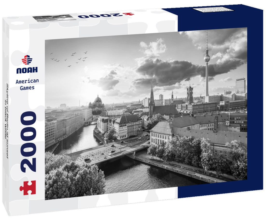 Noah Jigsaw Puzzle Skyline of Berlin at sunset in black white 2000 pieces