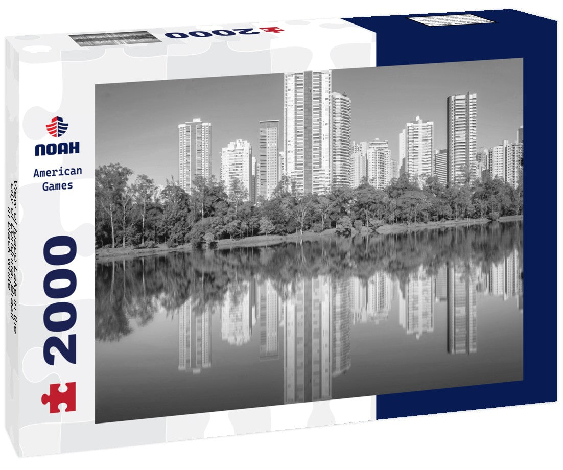 Noah Jigsaw Puzzle View of Igapó Lake in the city of Londrina, Brazil in black white 2000 pieces