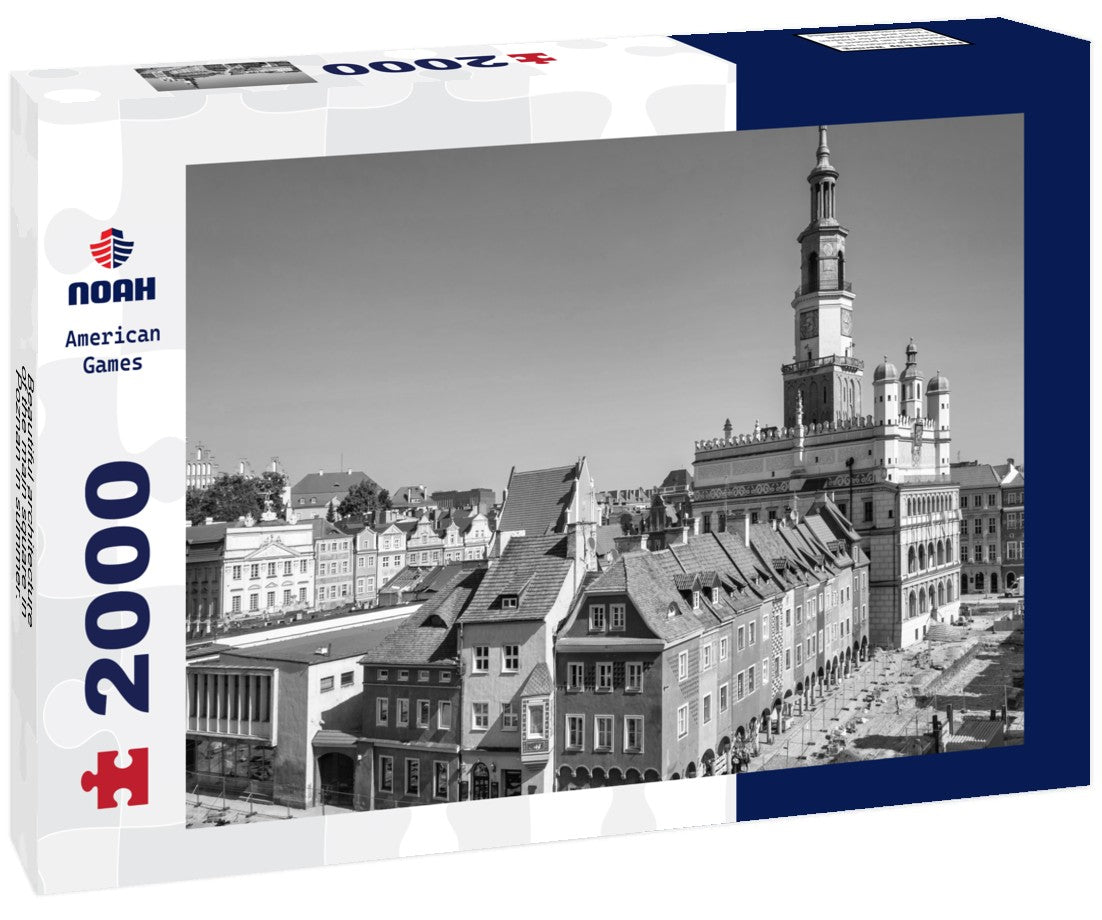 Noah Jigsaw Puzzle Beautiful architecture of the main square in Poznan in summer. Poland in black white 2000 pieces