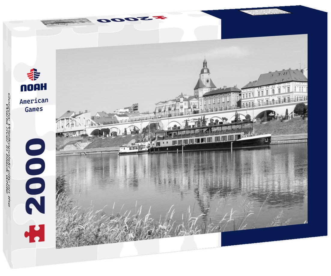 Noah Jigsaw Puzzle Gorzów Wielkopolski city on the Warta river in black white 2000 pieces