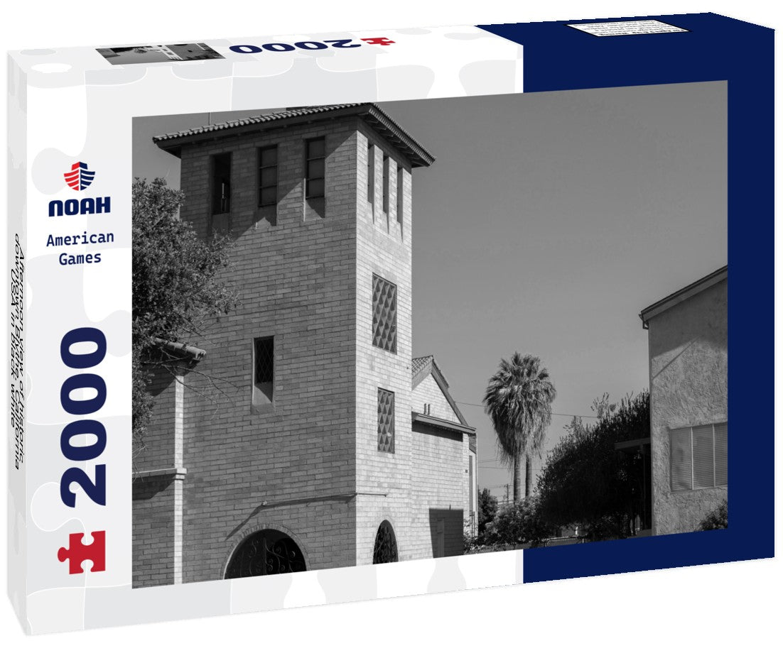 Noah Jigsaw Puzzle Afternoon view of historic downtown Blythe, California, USA in black white 2000 pieces