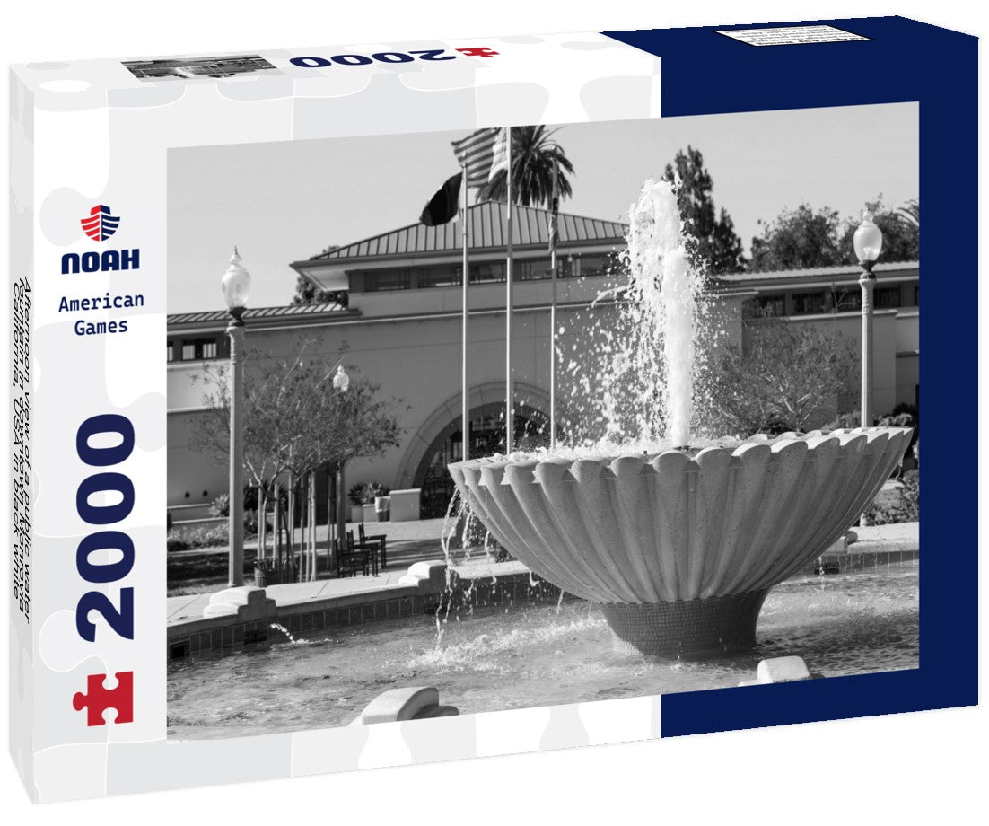 Noah Jigsaw Puzzle Afternoon view of a public water fountain in downtown Monrovia, California, USA in black white 2000 pieces