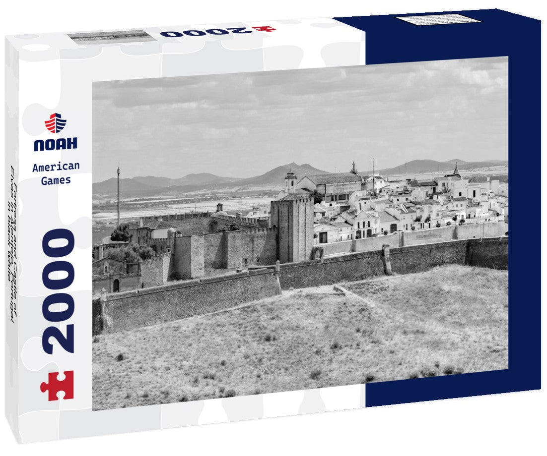 Noah Jigsaw Puzzle Fortress and Castle of Elvas in Alentejo, Portugal in black white 2000 pieces