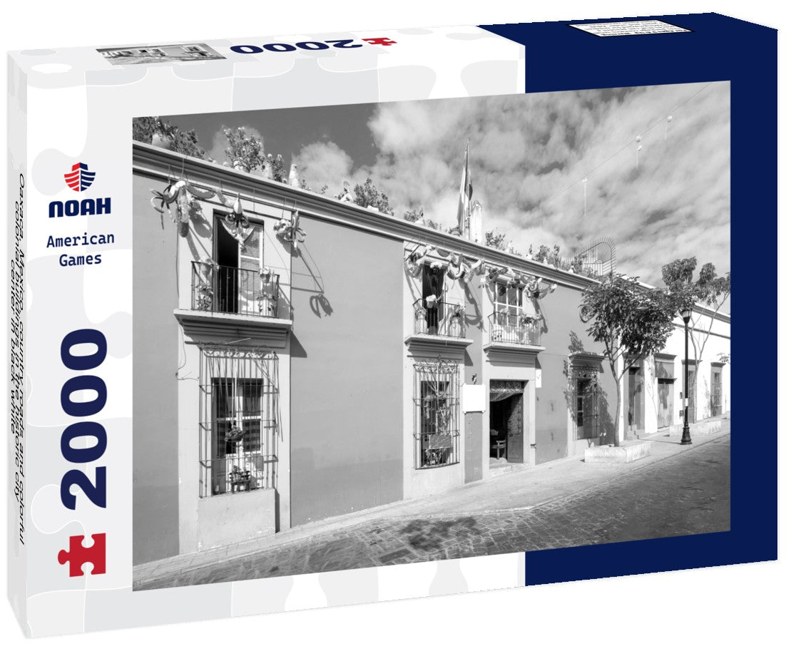 Noah Jigsaw Puzzle Oaxaca, Mexico, country roads and colorful colonial buildings in the historic city center in black white 2000 pieces